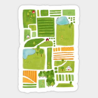 Bird's Eye View of the Countryside Sticker